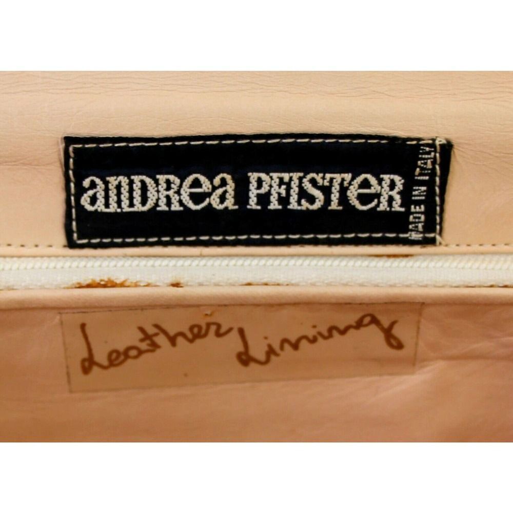 VTG ANDREA PFISTER ITALY CREAM BLUSH GENUINE LEATHER SHOULDER BAG XBODY PURSE - Picture 11 of 12